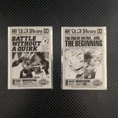 【原画展特典】タブロイド風ステッカー2種類(デク＆爆豪、アーマードオールマイト)