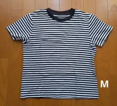 無印良品　ストライプ　半袖Tシャツ　M