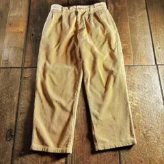 古着　80s オールドユニクロ　太軸コーデュロイパンツ　ツータッグ　ベージュ　L