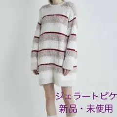 【未使用】ジェラートピケ　MIXボーダードレス& ソックス セット