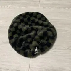 KANGOL オリーブチェック ベレー帽