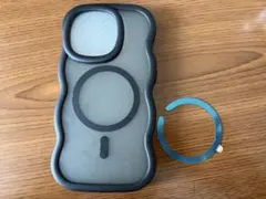 【iPhone14pro】Magsafe対応 スマートフォンカバー なみなみ 黒