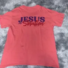 US古着 JESUS my Solution Tシャツ コーラルピンク