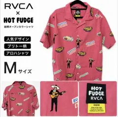 【RVCA×HOT FUDGE】総柄オープンカラーシャツ Mブリトー柄 アロハのサムネイル