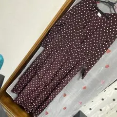 アーバンリサーチ　ボルドー　ブラウン　ワンピース　チュニック　ドット