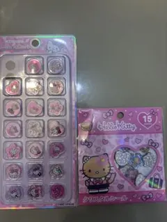 ハローキティ　おはじきシール　クリスタルシール