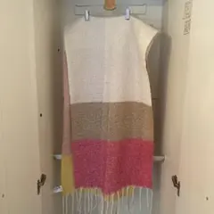 マフラー 47x190 cm 多色ストライプ