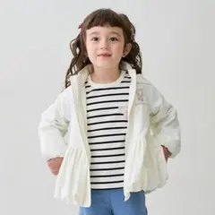 新品 ◎ petit main 【撥水】ペプラムウィンブレ　新作 90