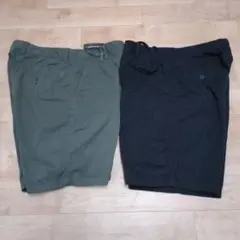 UNIQLO ユニクロチノハーフパンツ　 オリーブ・ブラック　Lサイズ