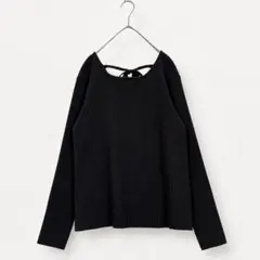 ジーユー GU【XXL】バックリボン リブニット セーター 長袖 大きいサイズ