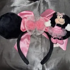 カチューシャ ミニー ぬいぐるみ付き ピンクリボン バラ