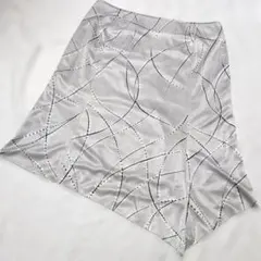 【INDIVI】シルバー タイトスカート 線の模様