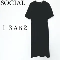 SOCIAL フォーマルワンピース 黒 半袖 13号 L 冠婚葬祭 セレモニー