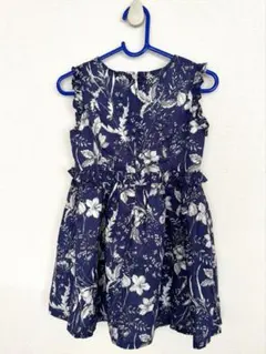 タルティエーヌショコラ 花柄ノースリーブワンピース 100cm ネイビー