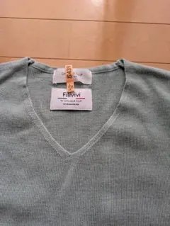 オペークドットクリップ　オンワードミントグリーン Vネックセーター 長袖