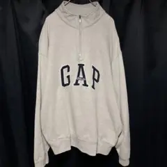 希少 古着 Old Gap ハーフジップ グレー スウェット