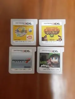 3DSソフト4本セット ドンキーコング、マリオカート、ルイージマンション2他