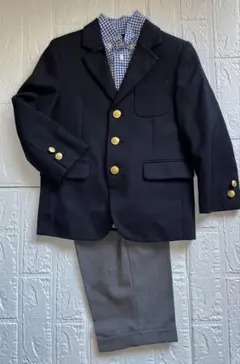 こどもビームス ネイビー フォーマルスーツ ラルフシャツ 3点セット 120cm