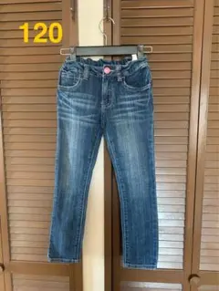 120 キッズ　女の子　デニム　スキニーパンツ　ジーンズ　ゴムウェスト