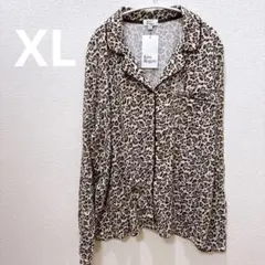Kim Rogers ヒョウ柄長袖シャツ 【XL】柔らかい　リラックス