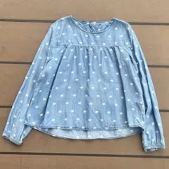 Ｈ＆Ｍ猫模様デニム風長袖ブラウス