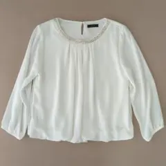 a.v.v ホワイト 七分袖ブラウス