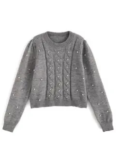 GRL パールケーブル編みニットトップス[ac2328]