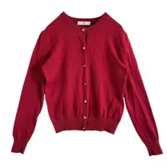 【Sonny Label】シルク混 クルーネックカーディガン 赤 きれいめ Fのサムネイル