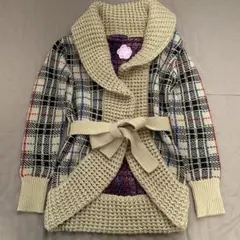 ROSE FAN FAN チェック柄ニットカーディガン タグ付き