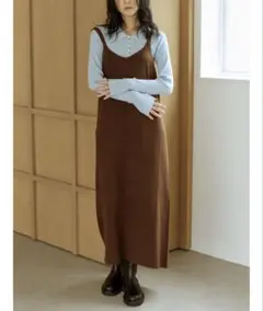 ungrid Ｖネックデザインニットキャミワンピース　ファーバッグノベルティ付き