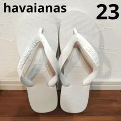 未使用　ハワイアナス ビーチサンダル TOP WHITE 35/36 白