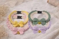 猫ちゃん首輪　手編み 軽量