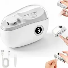 電動爪切り 電動ネイルクリッパー 爪磨き 3段階調整 Type-C充電