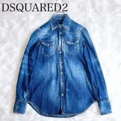ディースクエアード　DSQUARED2 ペイントダメージ加工　デニムシャツ