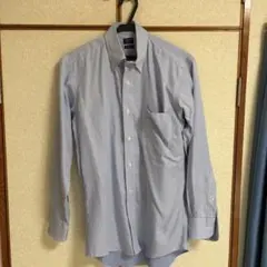 CHOYA APOLLOCOT 青白ストライプ 長袖ノンアイロンシャツ