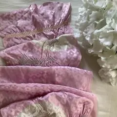 花柄刺繍 ピンク 帯揚げ