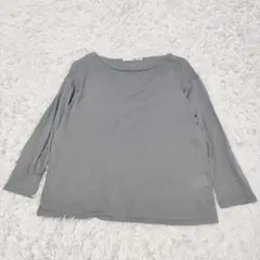 evam eva エヴァムエヴァ コットンリネン ボートネックニット グレーのサムネイル