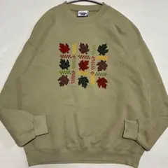 90s Vintage Lee リー Fall Leaves 刺繍 スウェット