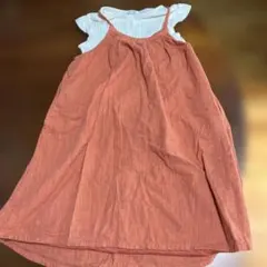 petit main オレンジ色 ノースリーブ ワンピース 2点セット　120