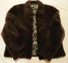 ダークブラウンファー ショートジャケット