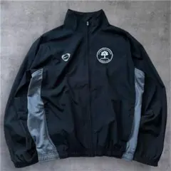 00s NIKE nylon jacket black gray 刺繍　ロゴ