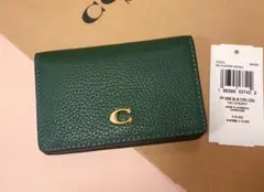 新品COACH エッセンシャル ビジネス カード ケース グリーン