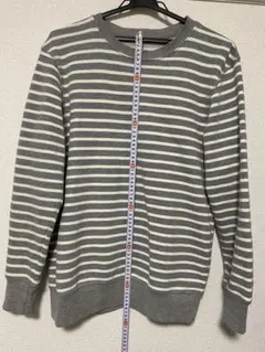 トレーナー スウェット グレー ボーダー 裏毛