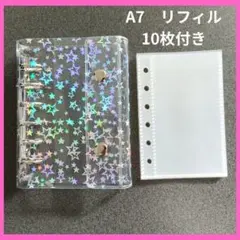 バインダー　A7　クリアバインダー シール帳 バインダー リフィル　10枚付