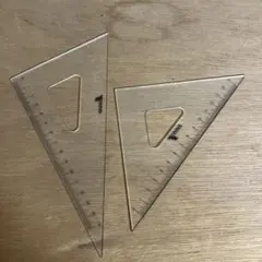 15cm 三角定規セット透明　シンワ
