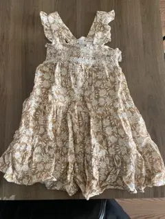 petit main フラワープリント ワンピース 100