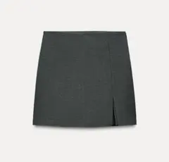 ZARA スリットヘムスコート グレー xs タイトスカート