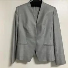 グレー ノーカラージャケットのサムネイル