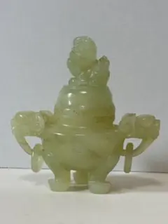 中国 人物刻 和田玉 白玉 童子 細密彫 - メルカリ