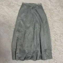 【SALE品‼️】Leilian ロングスカート　くすみカラー緑　フレア　Mのサムネイル